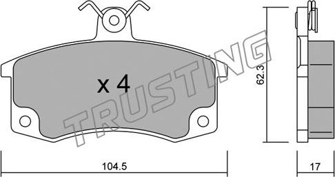 Trusting 064.0 - Гальмівні колодки, дискові гальма avtolavka.club