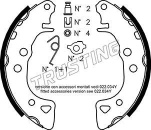 Trusting 022.030K - Комплект гальм, барабанний механізм avtolavka.club