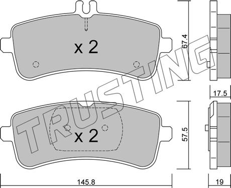 Trusting 1200.0 - Гальмівні колодки, дискові гальма avtolavka.club