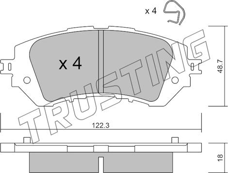 Trusting 1219.0 - Гальмівні колодки, дискові гальма avtolavka.club