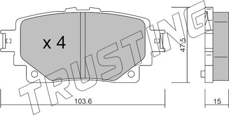 Trusting 1229.0 - Гальмівні колодки, дискові гальма avtolavka.club