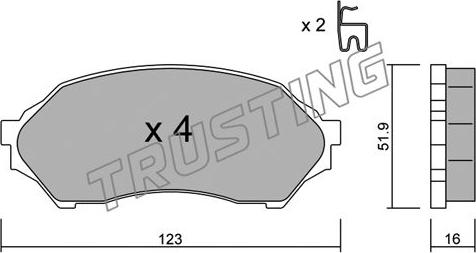 Trusting 396.0 - Гальмівні колодки, дискові гальма avtolavka.club