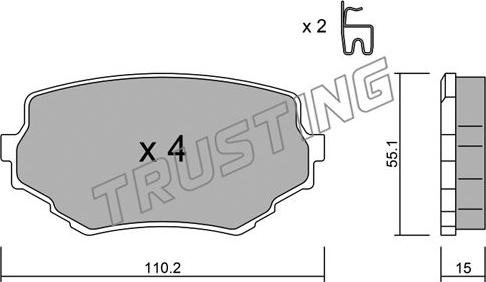 Trusting 258.0 - Гальмівні колодки, дискові гальма avtolavka.club