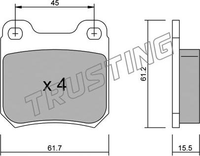 Trusting 284.0 - Гальмівні колодки, дискові гальма avtolavka.club