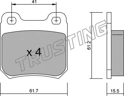 Trusting 285.0 - Гальмівні колодки, дискові гальма avtolavka.club