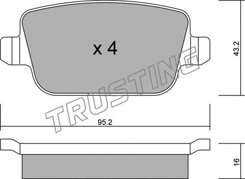 Trusting 796.0 - Гальмівні колодки, дискові гальма avtolavka.club