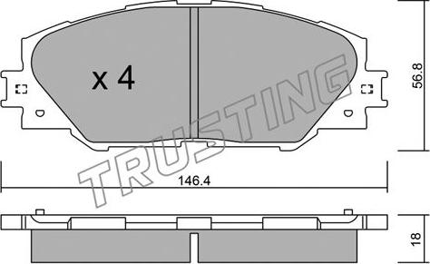 Trusting 764.0 - Гальмівні колодки, дискові гальма avtolavka.club