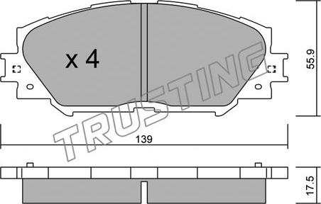 Trusting 763.0 - Гальмівні колодки, дискові гальма avtolavka.club