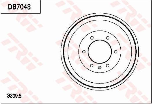 TRW DB7043 - Гальмівний барабан avtolavka.club