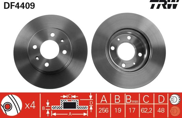 TRW DF4409 - Гальмівний диск avtolavka.club