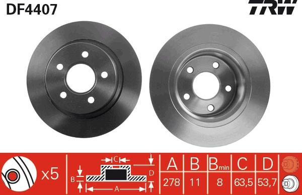 TRW DF4407 - Гальмівний диск avtolavka.club