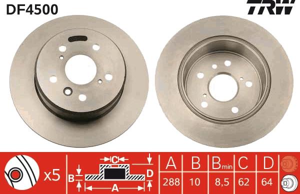 TRW DF4500 - Гальмівний диск avtolavka.club