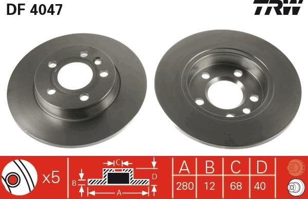 TRW DF4047 - Гальмівний диск avtolavka.club