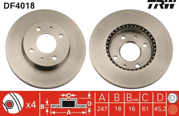 TRW DF4018 - Гальмівний диск avtolavka.club