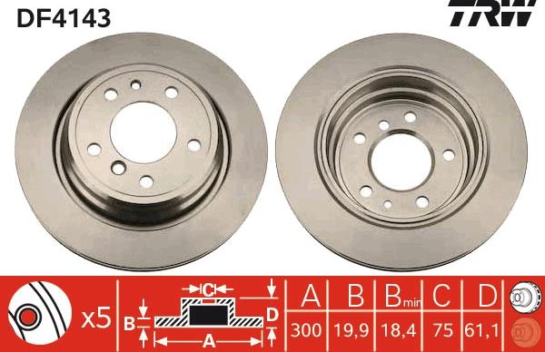 TRW DF4143 - Гальмівний диск avtolavka.club