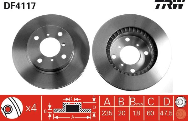 TRW DF4117 - Гальмівний диск avtolavka.club