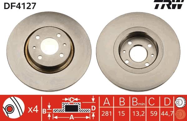 TRW DF4127 - Гальмівний диск avtolavka.club