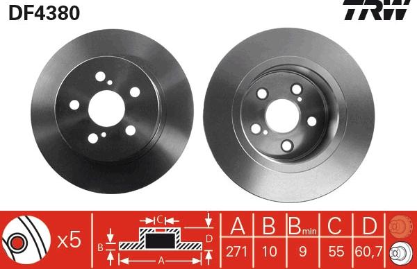 TRW DF4380 - Гальмівний диск avtolavka.club