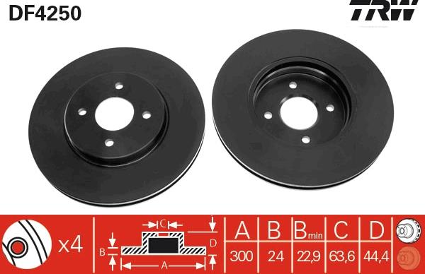 TRW DF4250 - Гальмівний диск avtolavka.club