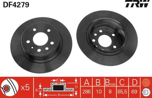 TRW DF4279 - Гальмівний диск avtolavka.club