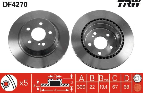 TRW DF4270 - Гальмівний диск avtolavka.club