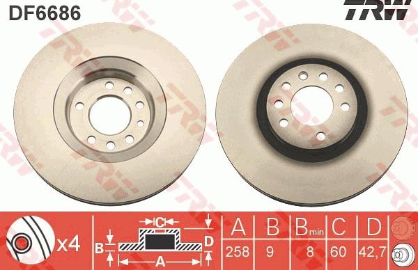 TRW DF6686 - Гальмівний диск avtolavka.club