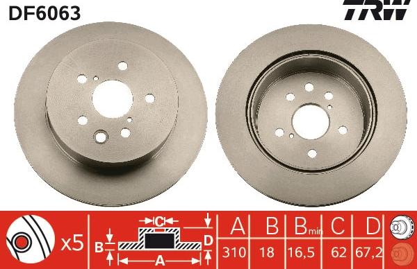 TRW DF6063 - Гальмівний диск avtolavka.club