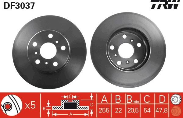 TRW DF3037 - Гальмівний диск avtolavka.club