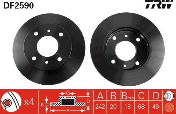 TRW DF2590 - Гальмівний диск avtolavka.club