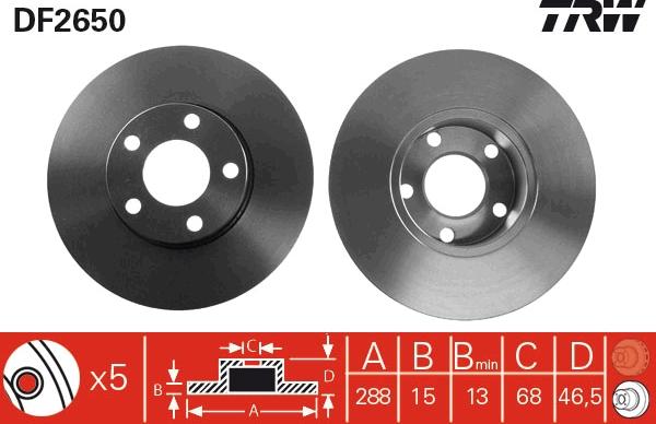 TRW DF2650 - Гальмівний диск avtolavka.club