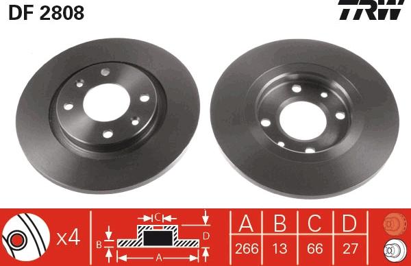 TRW DF2808 - Гальмівний диск avtolavka.club