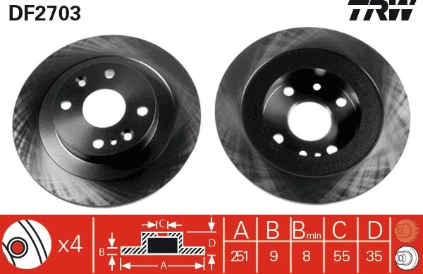 TRW DF2703 - Гальмівний диск avtolavka.club