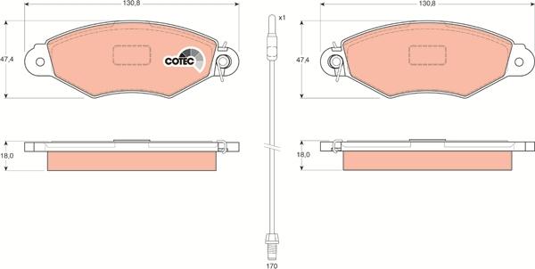 TRW GDB1402 - Гальмівні колодки, дискові гальма avtolavka.club