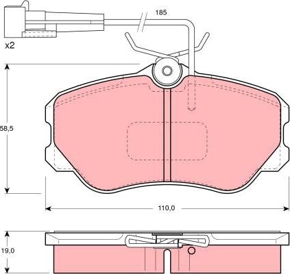 TRW GDB1095 - Гальмівні колодки, дискові гальма avtolavka.club