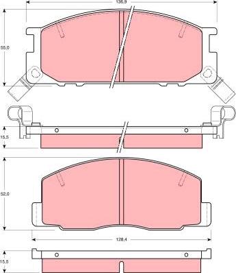 TRW GDB1043 - Гальмівні колодки, дискові гальма avtolavka.club