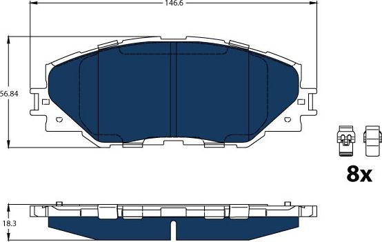 TRW GDB3424BTE - Гальмівні колодки, дискові гальма avtolavka.club