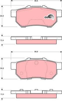 TRW GDB3113 - Гальмівні колодки, дискові гальма avtolavka.club