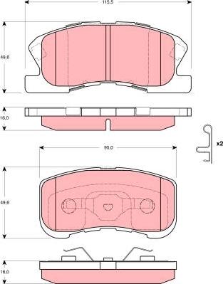 TRW GDB3266 - Гальмівні колодки, дискові гальма avtolavka.club