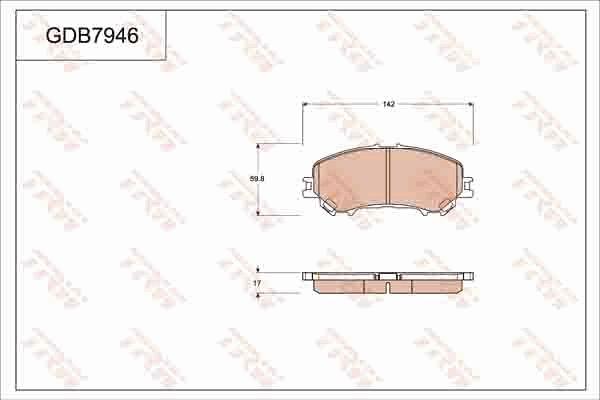 TRW GDB7946 - Гальмівні колодки, дискові гальма avtolavka.club