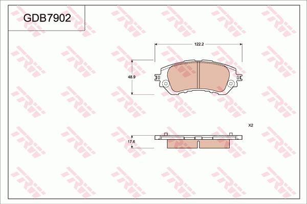 TRW GDB7902 - Гальмівні колодки, дискові гальма avtolavka.club