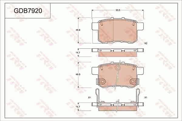 TRW GDB7920DT - Гальмівні колодки, дискові гальма avtolavka.club