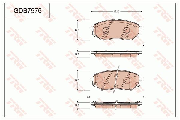 TRW GDB7976 - Гальмівні колодки, дискові гальма avtolavka.club