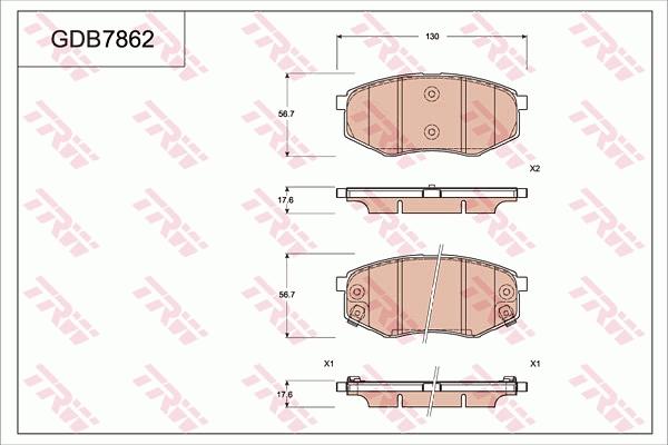 TRW GDB7862 - Гальмівні колодки, дискові гальма avtolavka.club