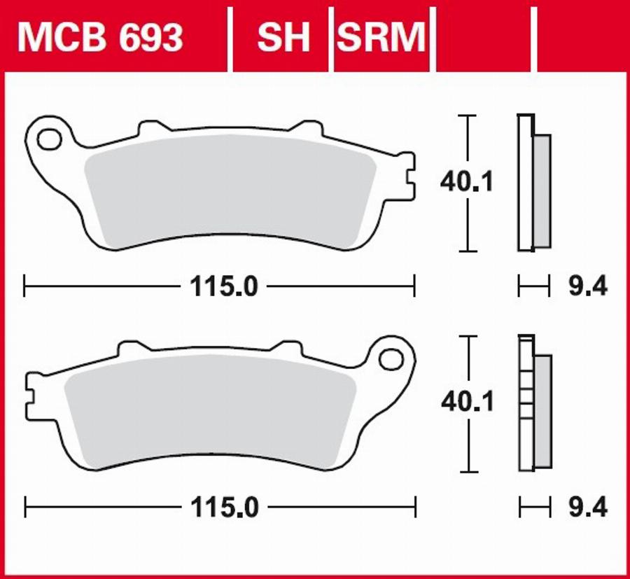 TRW MCB693 - Гальмівні колодки, дискові гальма avtolavka.club