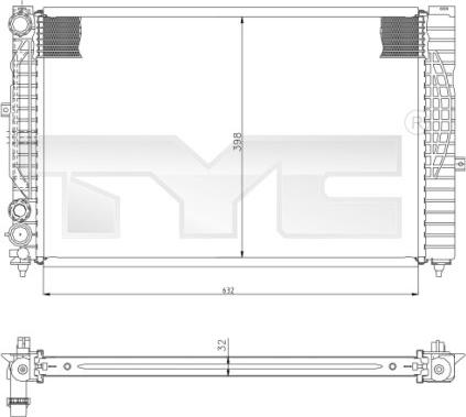 TYC 702-0034 - Радіатор, охолодження двигуна avtolavka.club