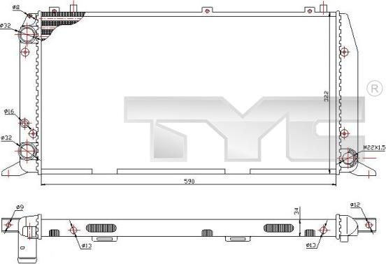 TYC 702-0035 - Радіатор, охолодження двигуна avtolavka.club