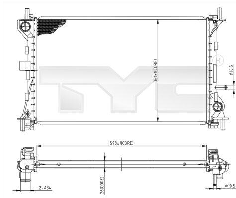 TYC 710-0052 - Радіатор, охолодження двигуна avtolavka.club