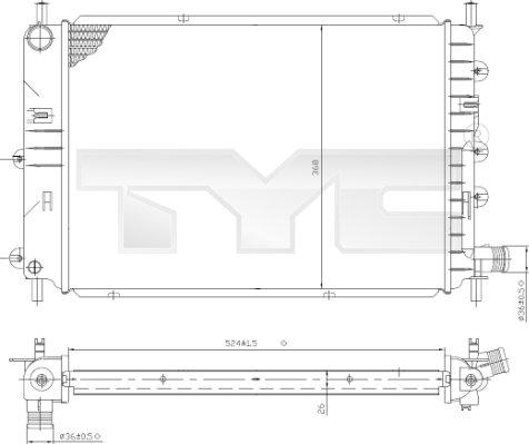 TYC 710-0035 - Радіатор, охолодження двигуна avtolavka.club