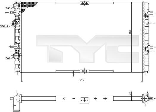 TYC 731-0002 - Радіатор, охолодження двигуна avtolavka.club