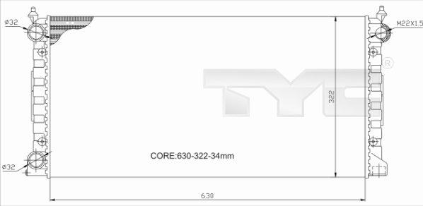 TYC 737-0034-R - Радіатор, охолодження двигуна avtolavka.club